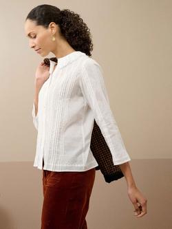 Brora Cotton Lace Blouse, White - view 2, White
