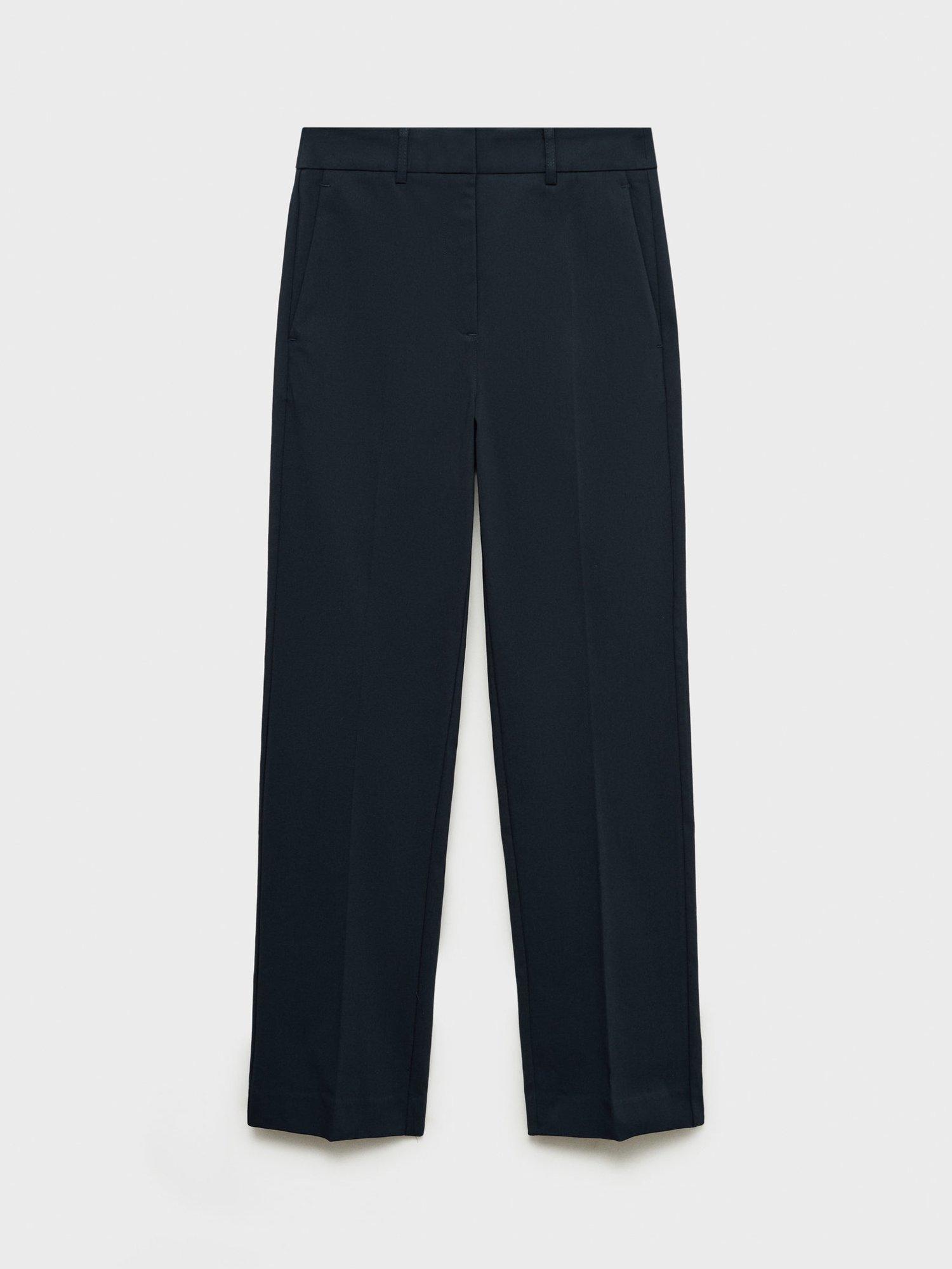 Product image 3 of 8, which shows Mango Newcola Cropped Tailored Trousers, Navy, 10
