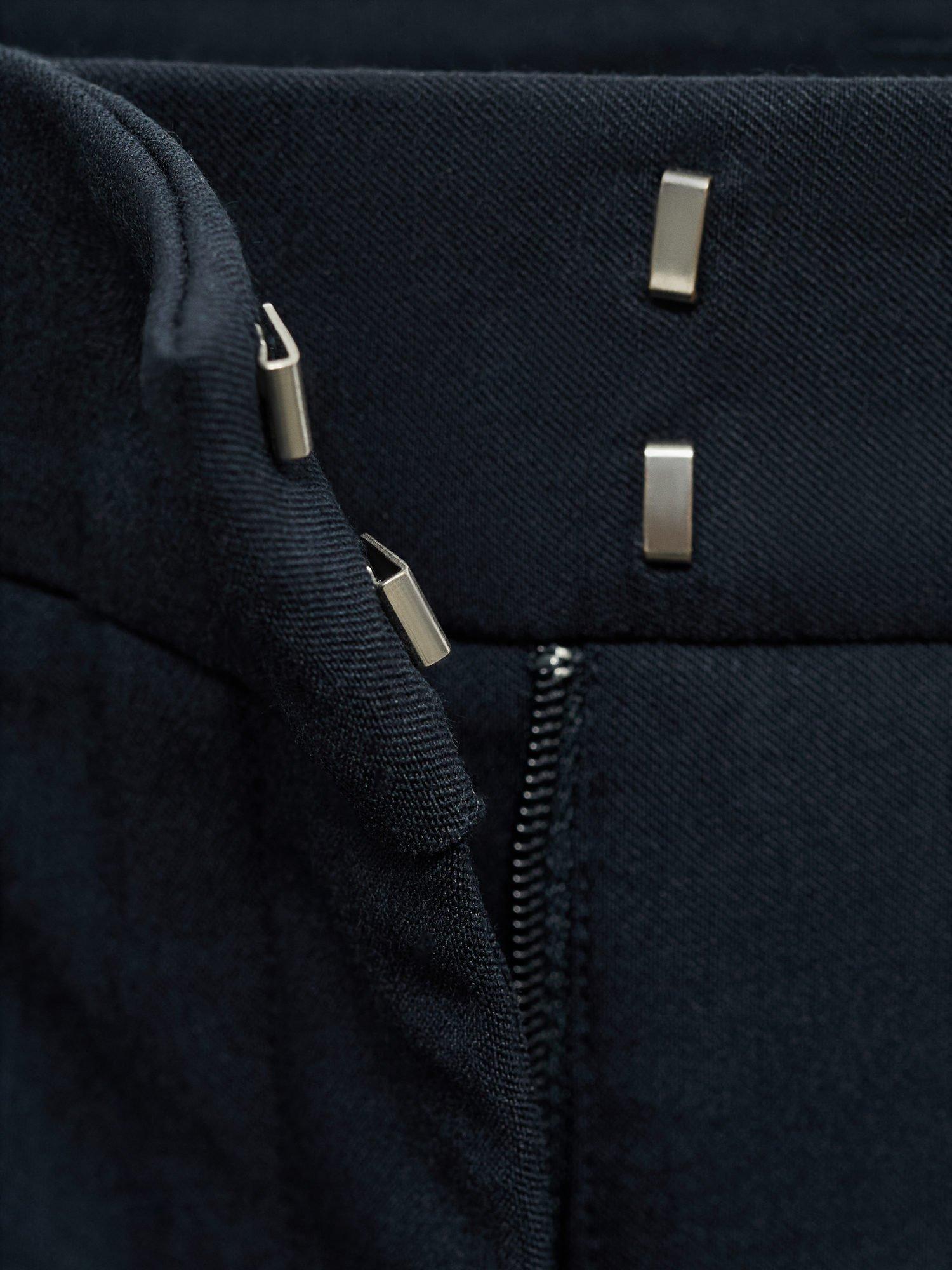 Product image 8 of 8, which shows Mango Newcola Cropped Tailored Trousers, Navy, 10