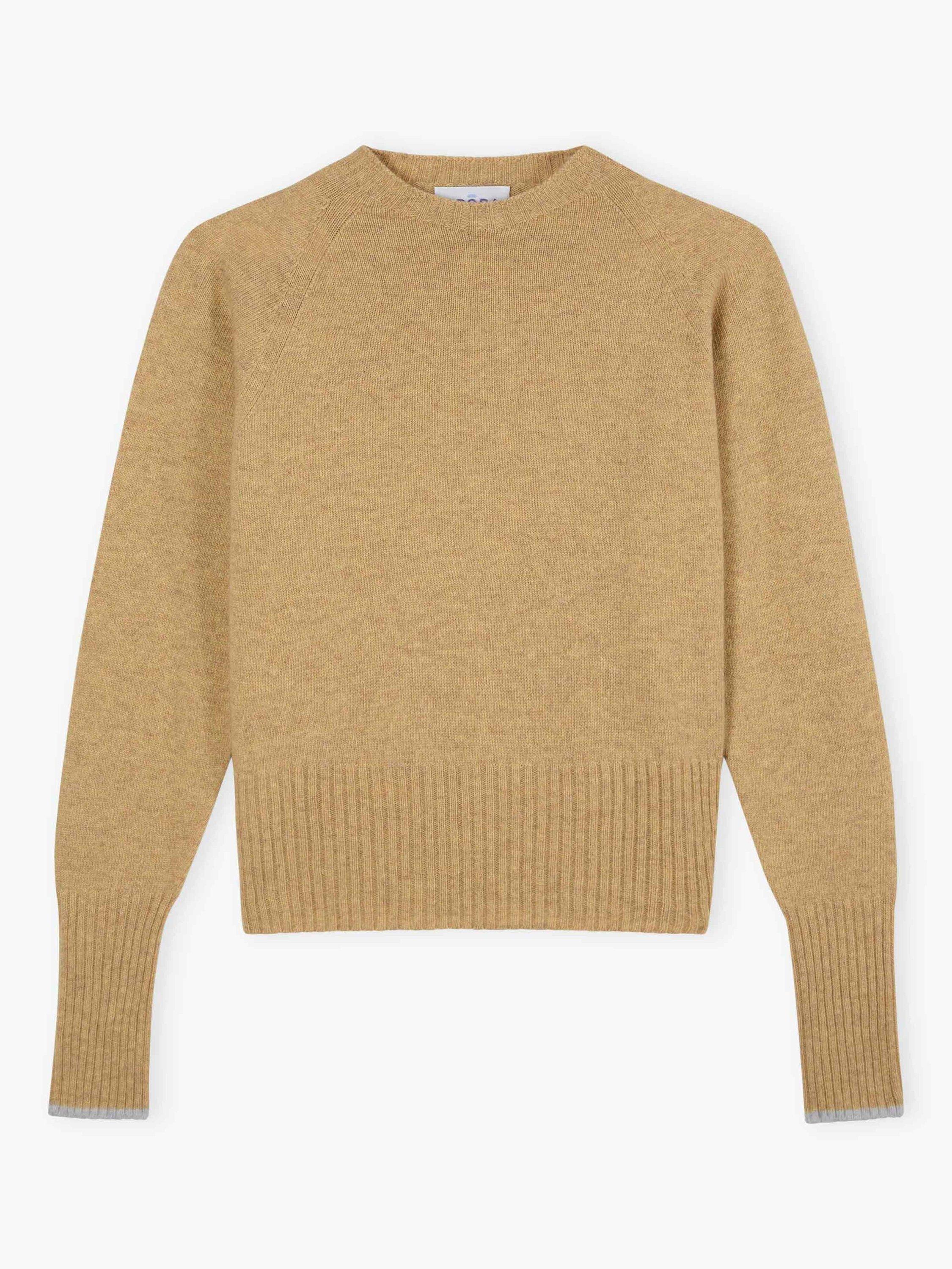 Product image 4 of 4, which shows Brora High Round Neck Boxy Cashmere Jumper, Mid Yellow, 8