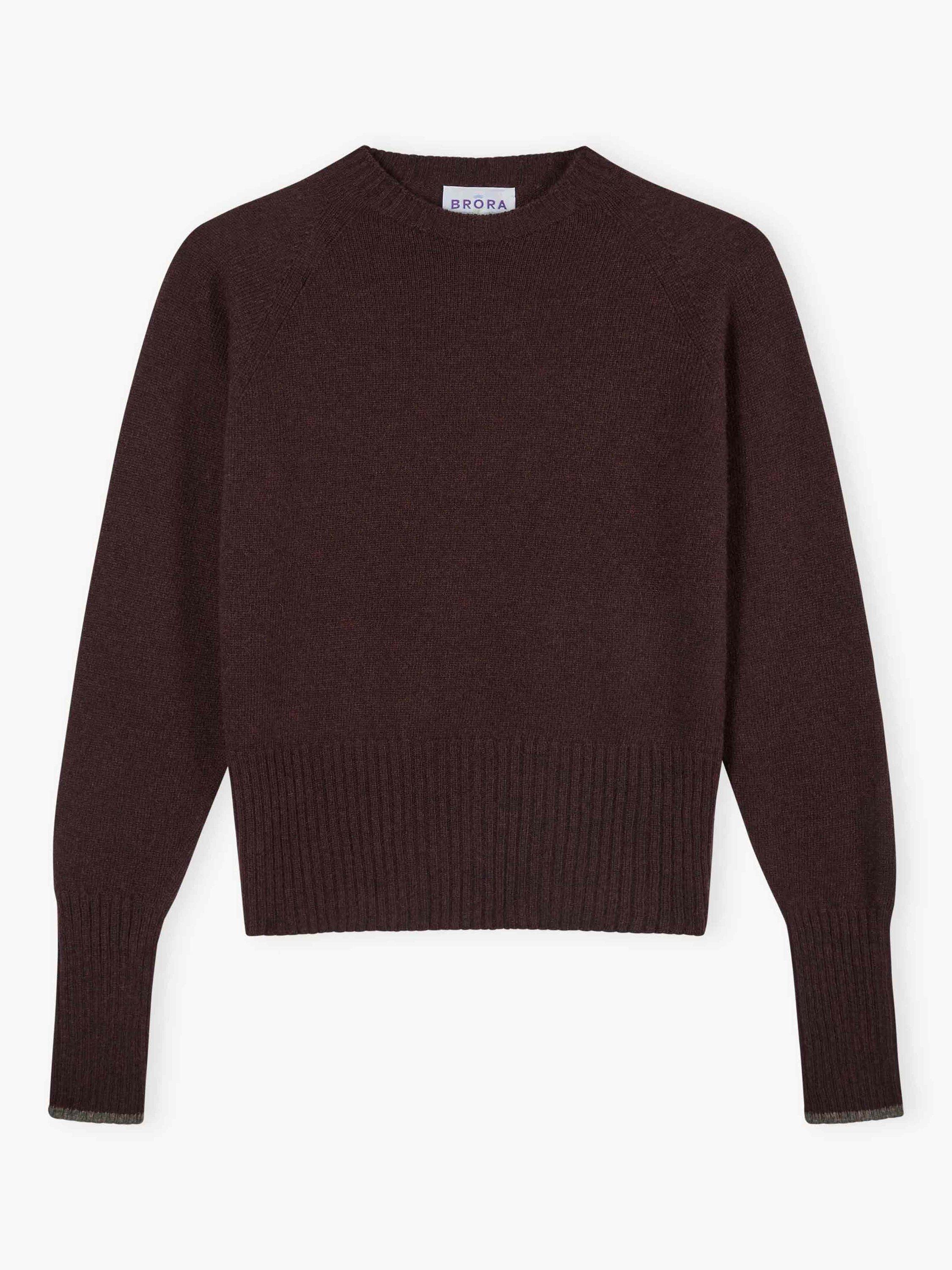 Product image 4 of 4, which shows Brora Boxy Pure Cashmere Jumper, Malt, 8