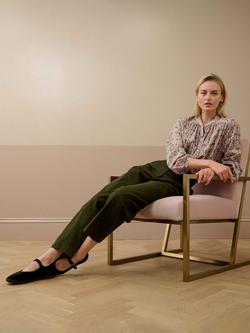 Brora Cotton Canvas Barrel Leg Trousers - view 2, Dark Green