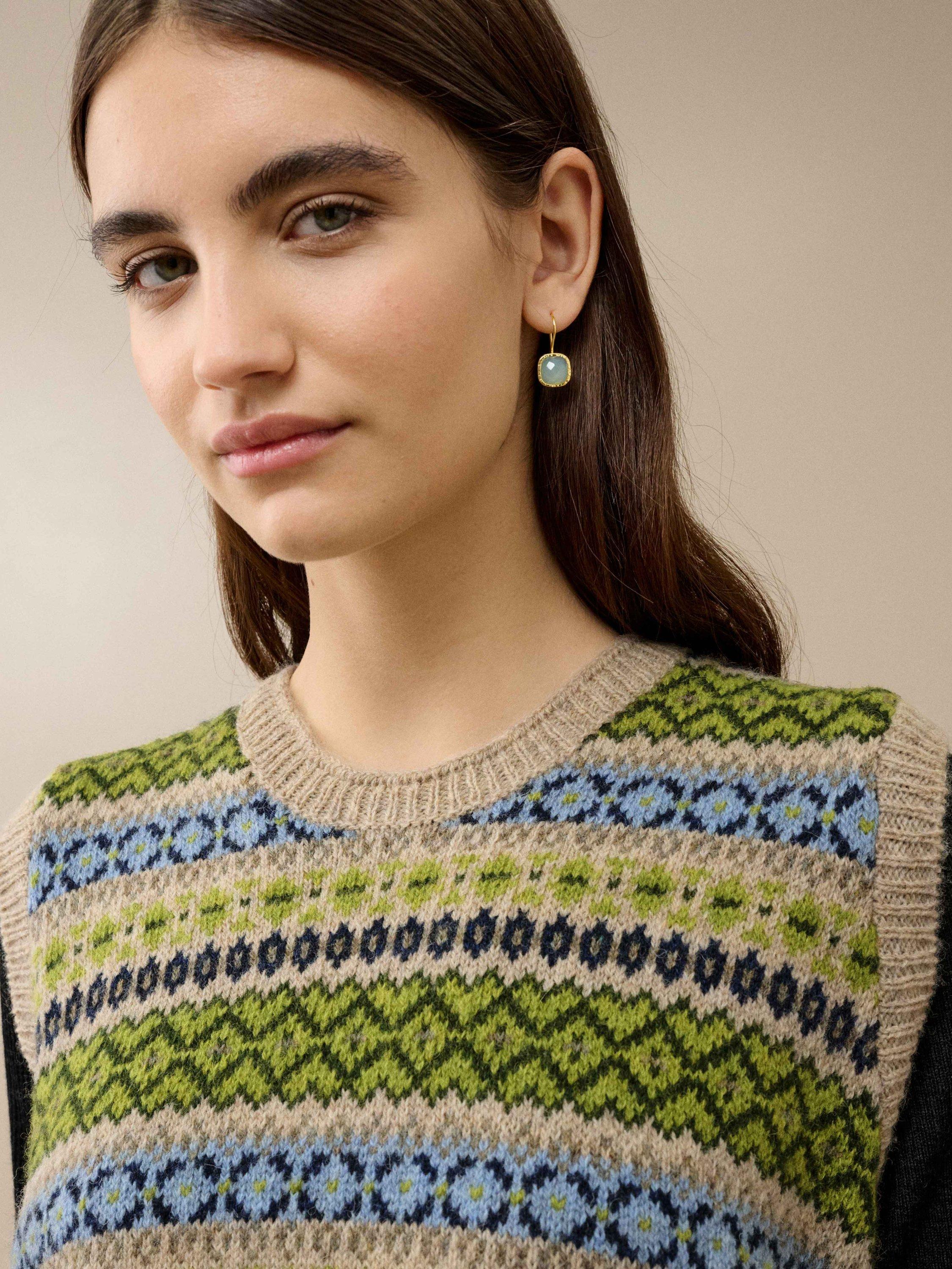 Product image 4 of 5, which shows Brora Fair Isle Pure Wool Tank Top, Multi, 8