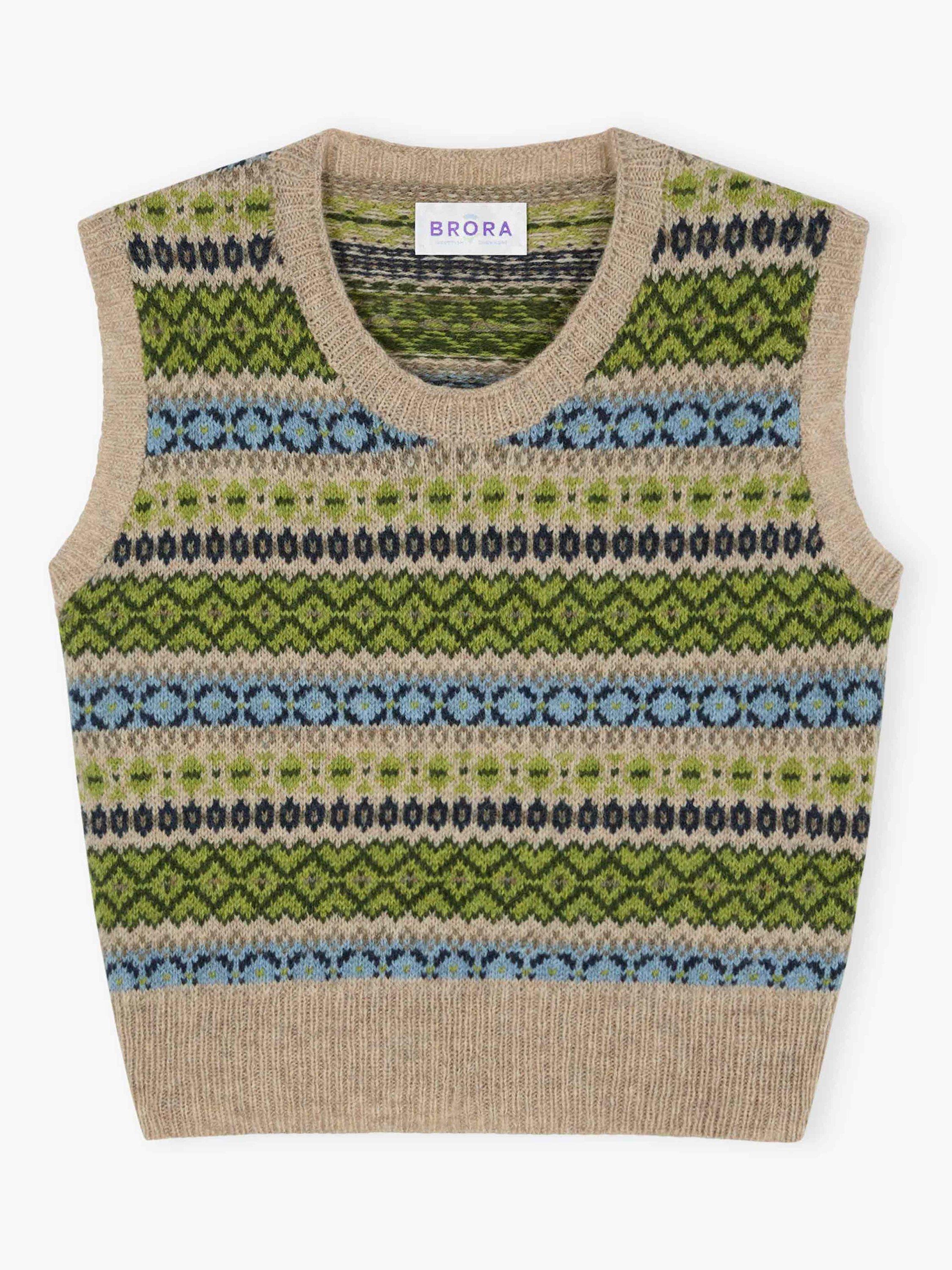 Product image 5 of 5, which shows Brora Fair Isle Pure Wool Tank Top, Multi, 8