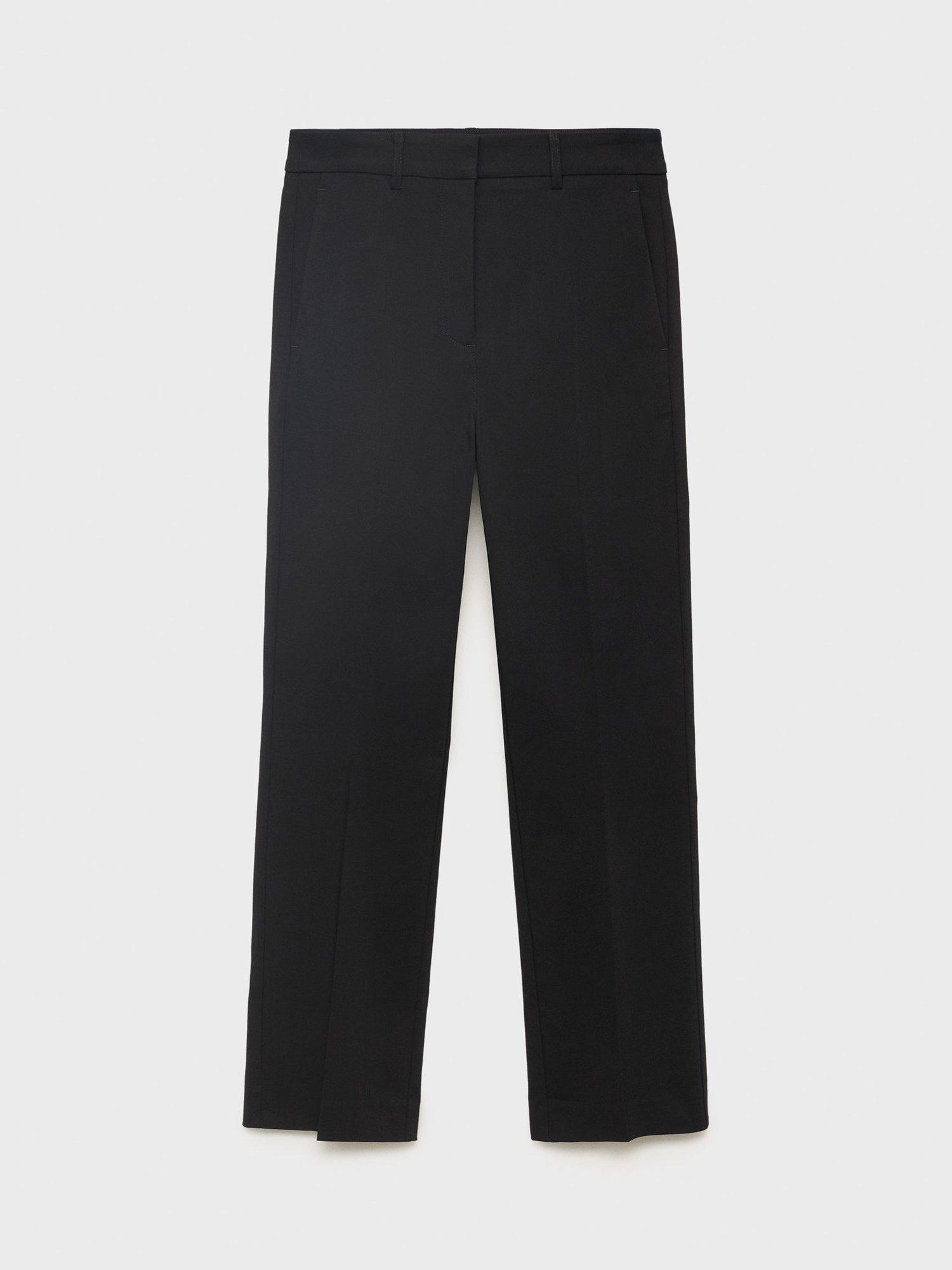 Product image 3 of 9, which shows Mango Newcola Cropped Tailored Trousers, Black, 10