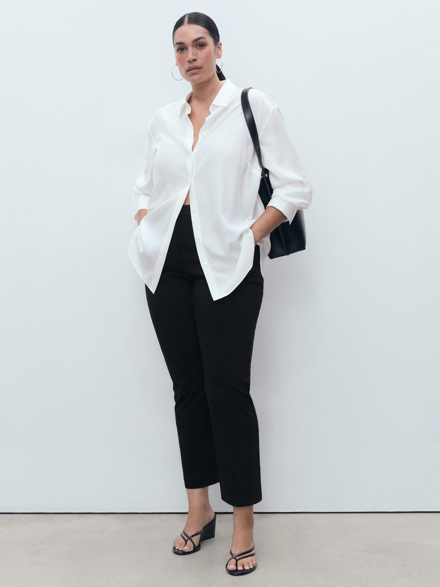 Product image 8 of 9, which shows Mango Newcola Cropped Tailored Trousers, Black, 10