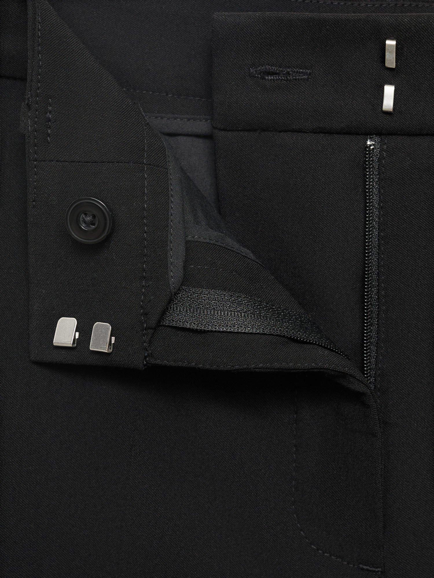 Product image 9 of 9, which shows Mango Newcola Cropped Tailored Trousers, Black, 10