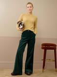 Brora Needlecord High Waist Trousers, Spruce