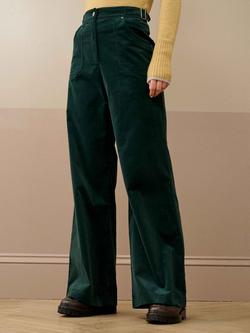 Brora Needlecord High Waist Trousers - view 2, Spruce