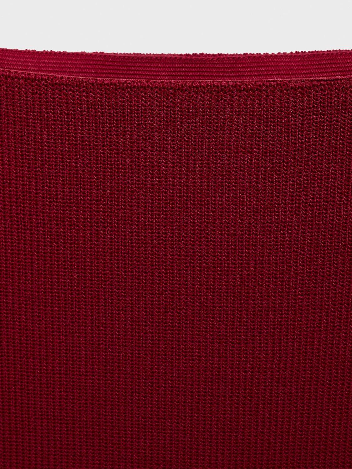 Product image 7 of 7, which shows Mango Seseta Knit Midi Skirt, Dark Red, S