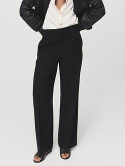 Mango Carlos Mid Rise Tailored Trousers, Black, Black