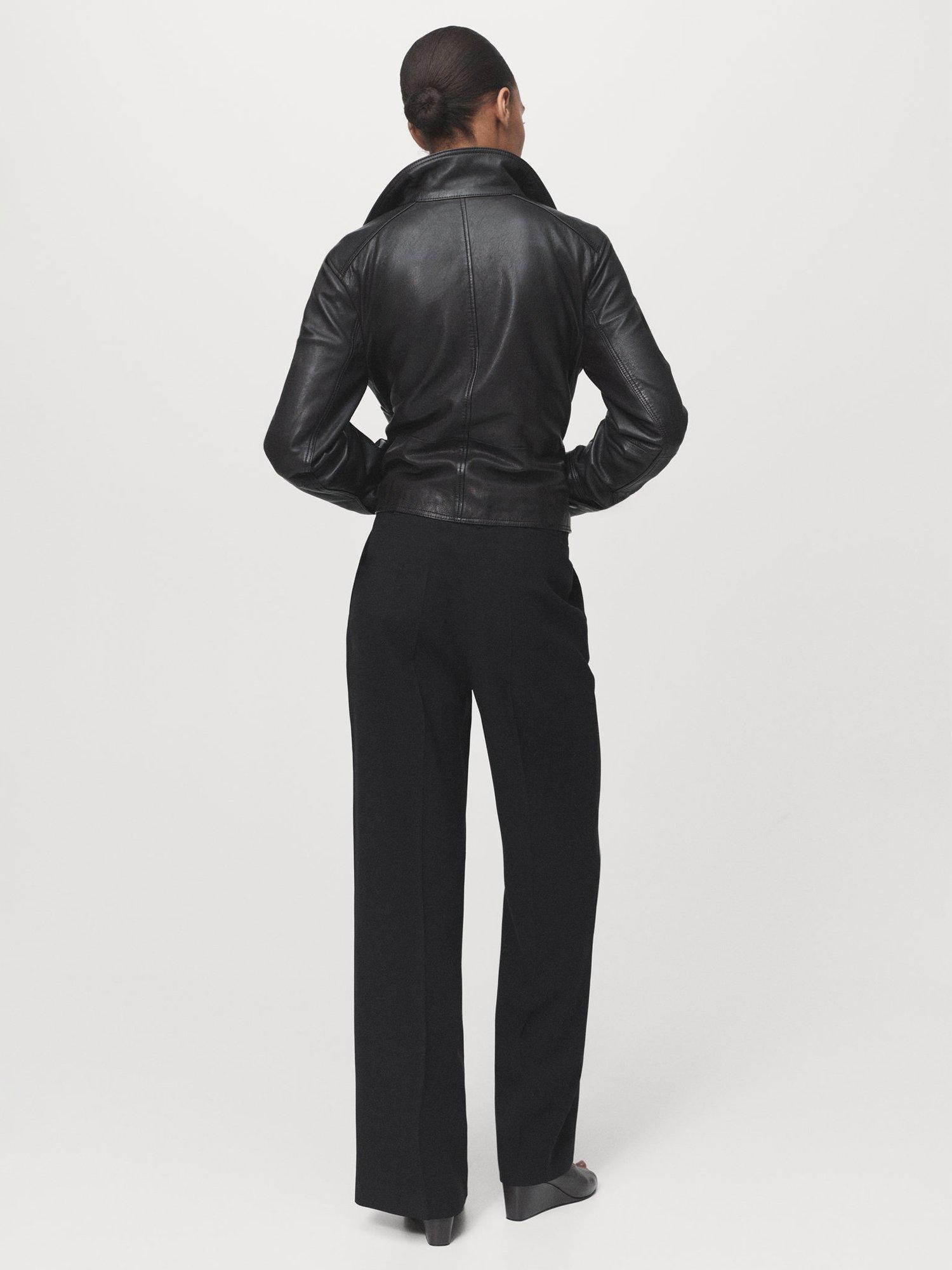 Product image 4 of 9, which shows Mango Carlos Mid Rise Tailored Trousers, Black, 6