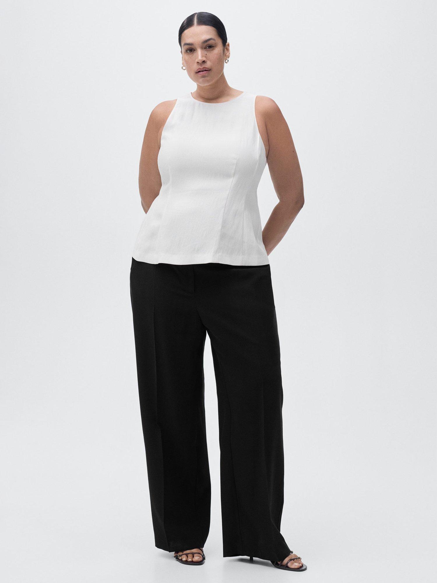 Product image 8 of 9, which shows Mango Carlos Mid Rise Tailored Trousers, Black, 6