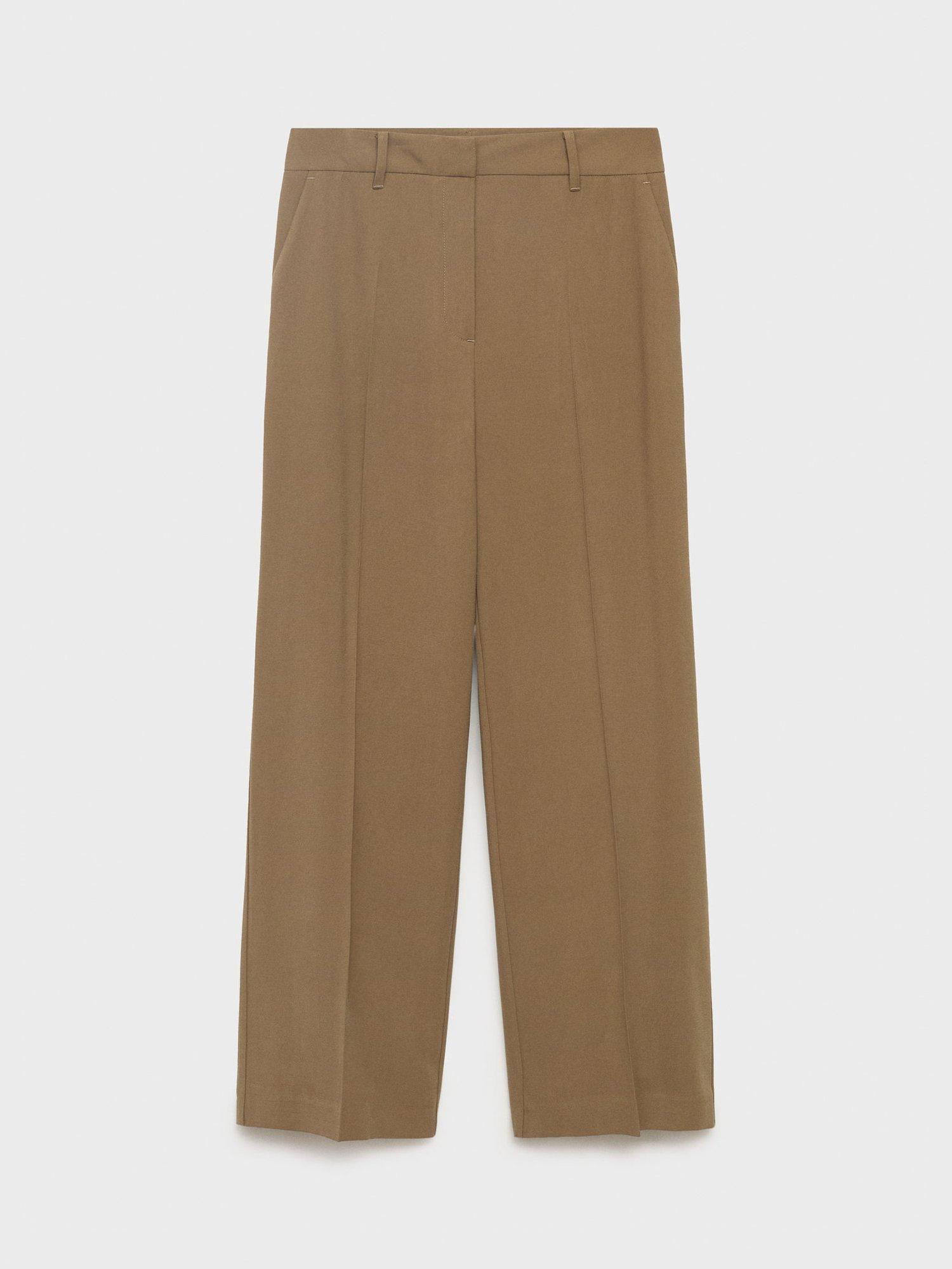 Product image 3 of 8, which shows Mango Carlos Mid Rise Straight Trousers, Khaki, 6