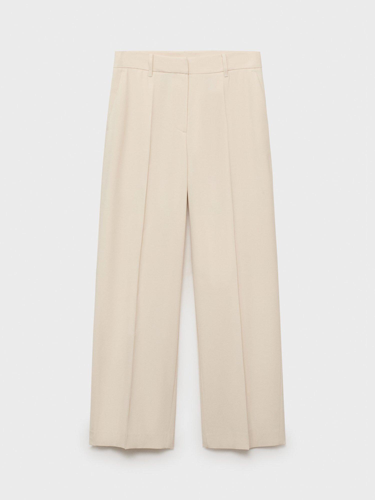 Product image 3 of 8, which shows Mango Carlos Straight Tailored Trousers, Light Beige, 18