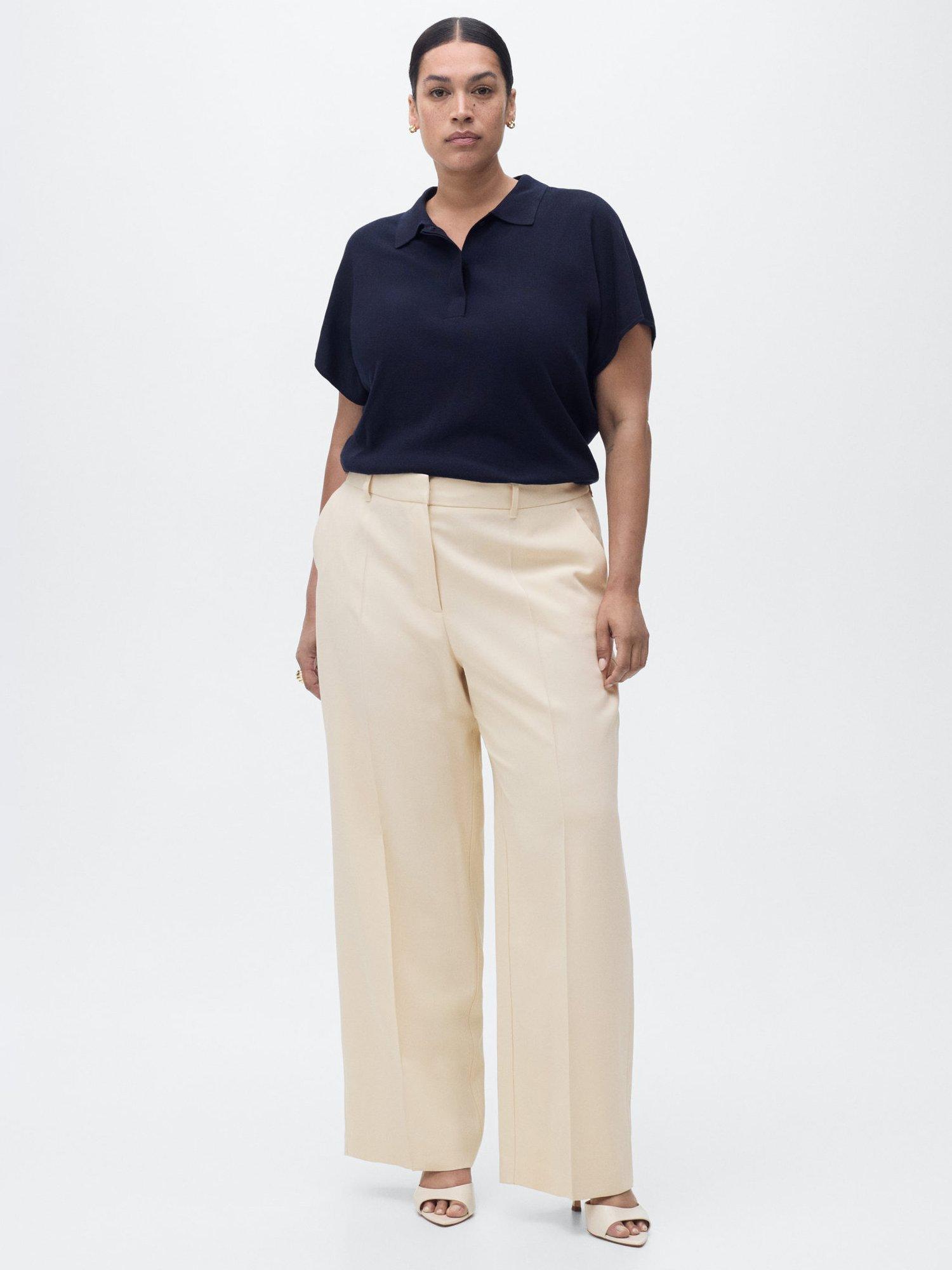 Product image 7 of 8, which shows Mango Carlos Straight Tailored Trousers, Light Beige, 18