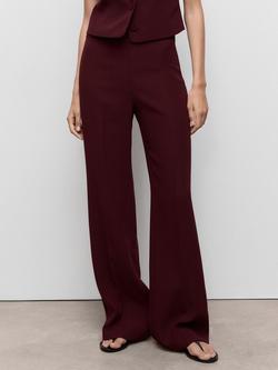 Mango Iguana Tailored Trousers, Dark Red