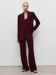 Mango Iguana Tailored Trousers, Dark Red