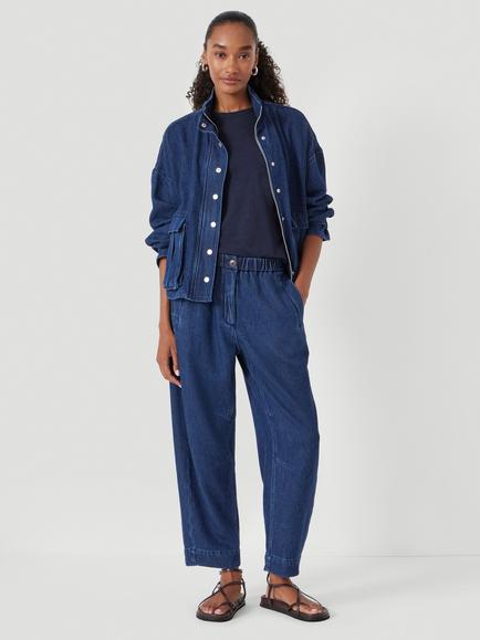 HUSH Melinda Supersoft Denim Funnel Neck Jacket, Blue