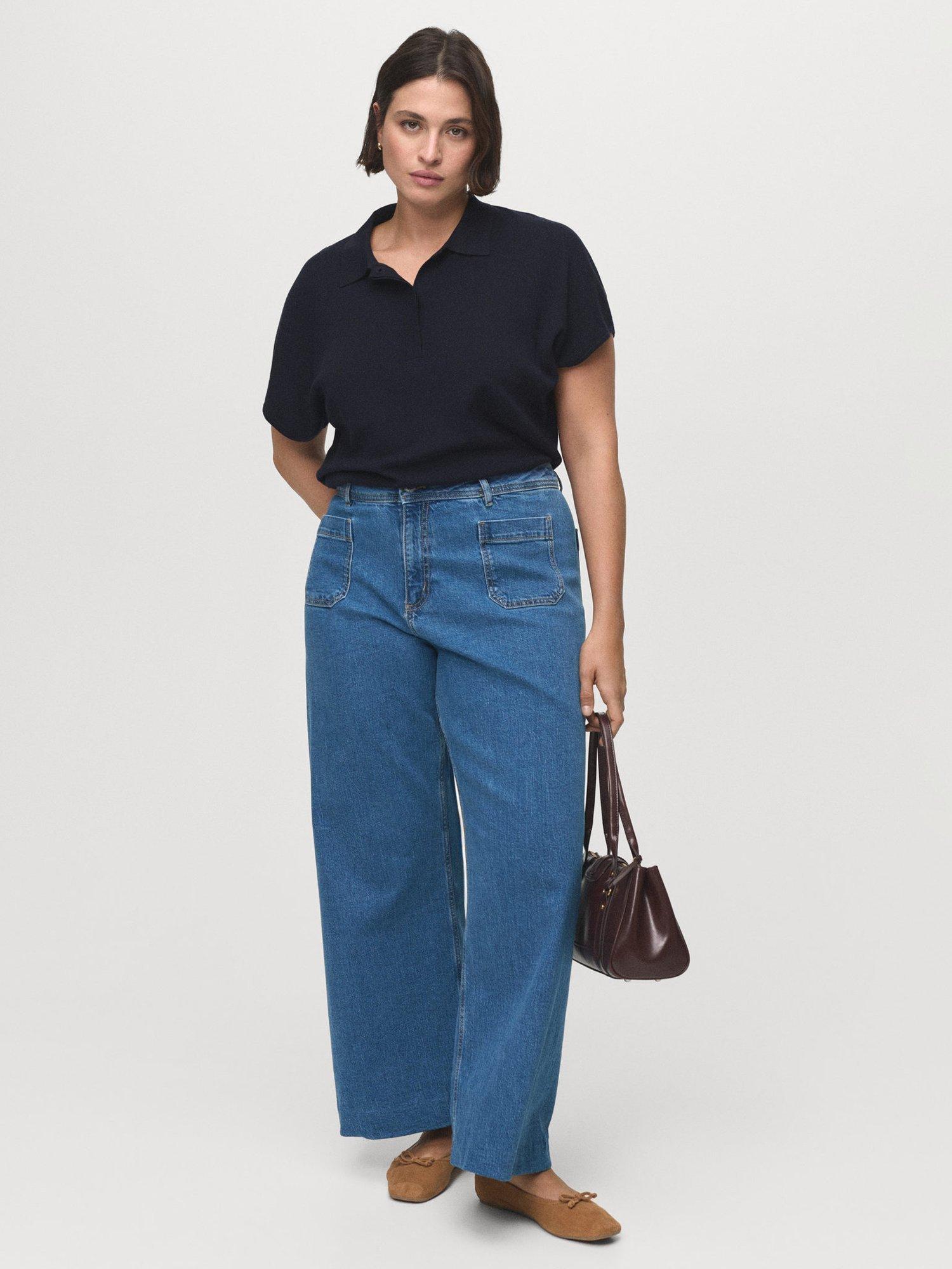 Product image 7 of 8, which shows Mango Jessie Patch Pocket Jeans, Mid Blue, 26
