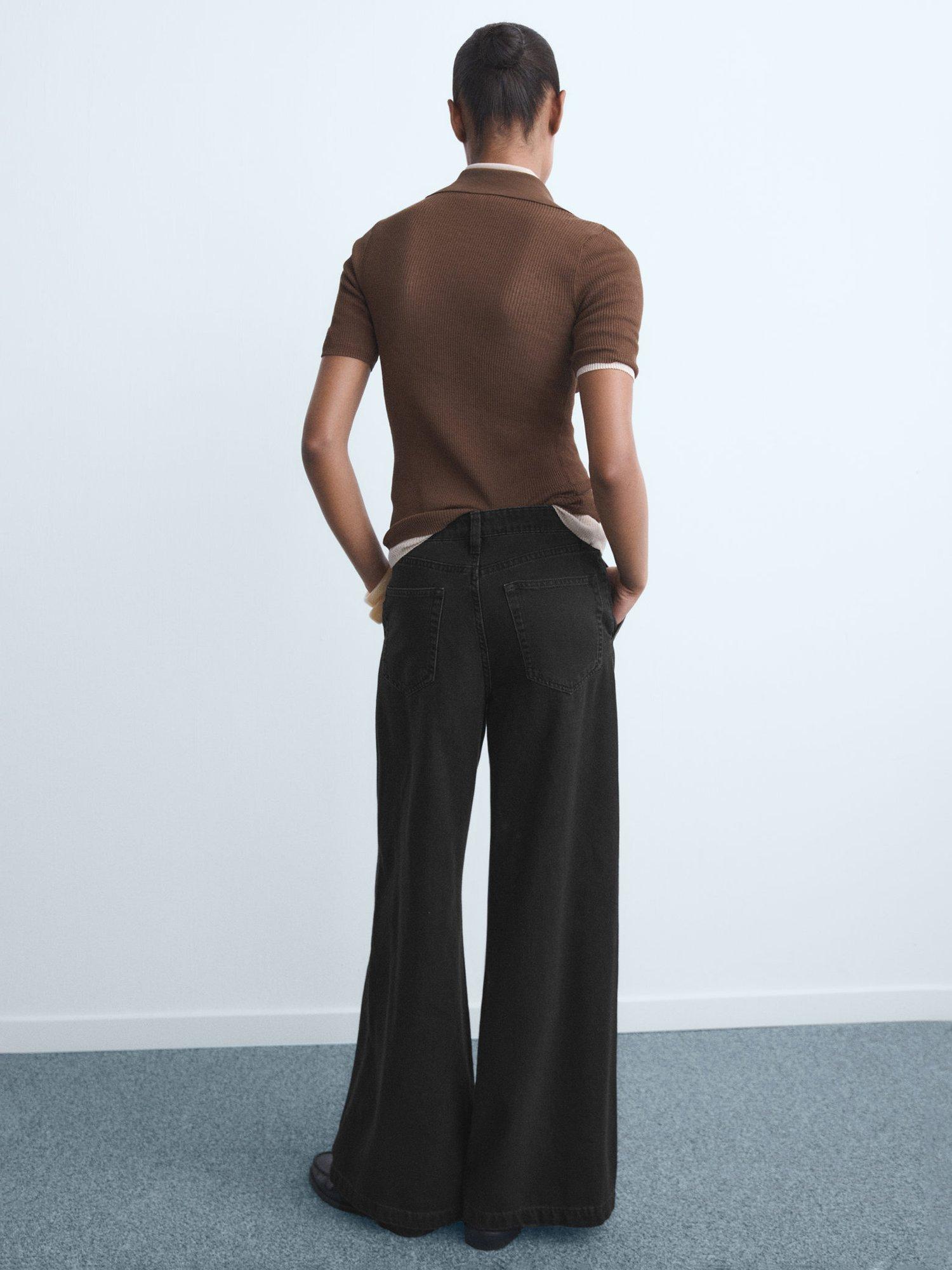 Product image 4 of 7, which shows Mango Ona Wide Leg Jeans, Open Grey, 8