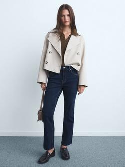 Mango Sienna Cropped Flared Jeans, Open Blue - view 2, Open Blue