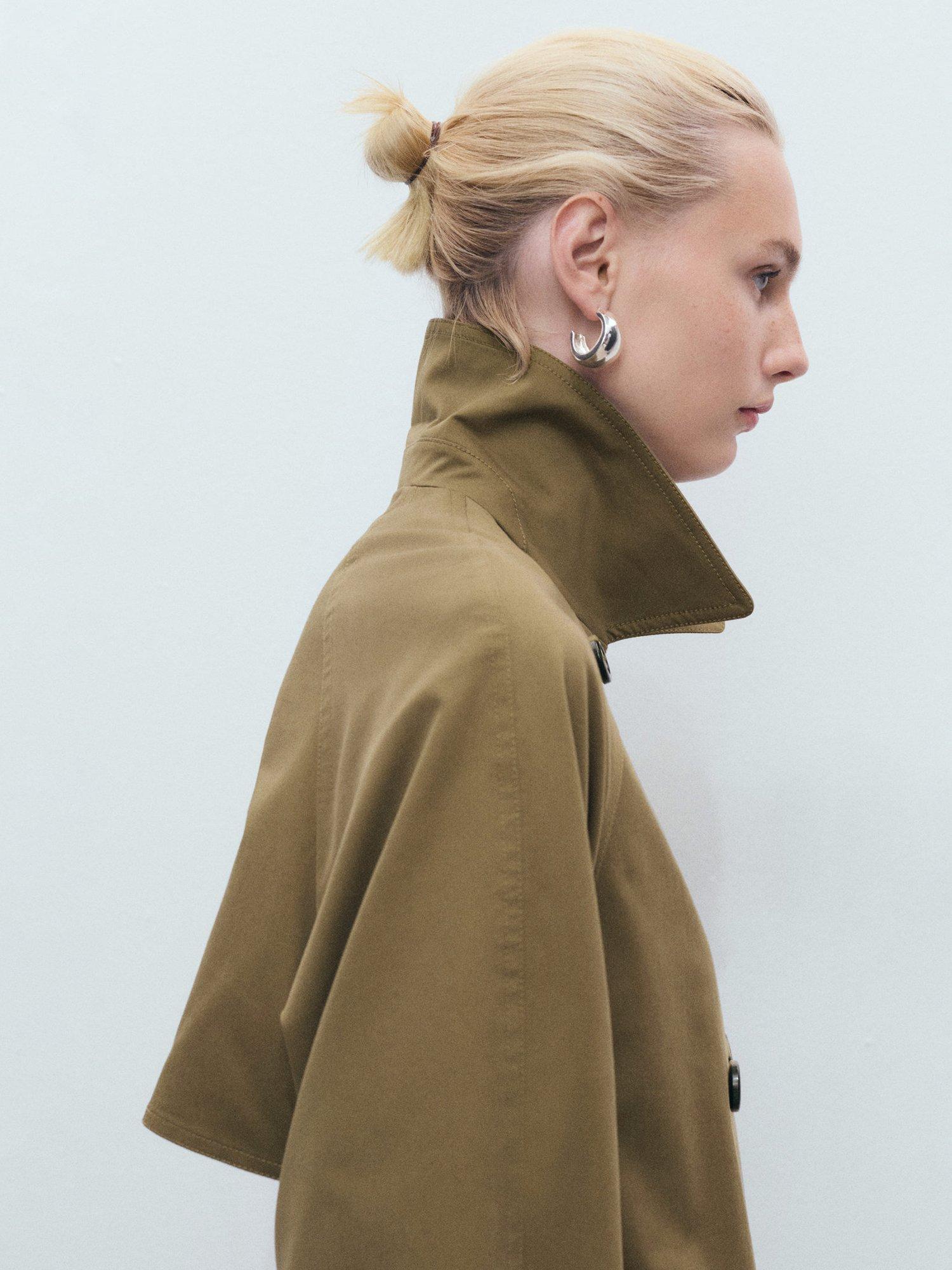 Product image 6 of 8, which shows Mango Angela Double Breasted Trench Coat, Khaki, XXS
