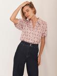 Mint Velvet Stripe Jacquard Shirt, Red/Multi