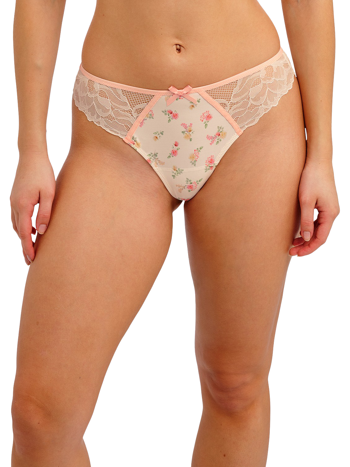 Product image 1 of 5, which shows Freya Cherish Me Floral Lace Bikini Briefs , Rose Delicacy, S