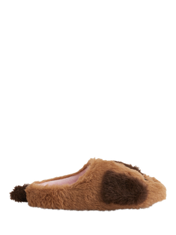 Angels by Accessorize Kids' Faux Fur Dog Slippers, Tan, Tan