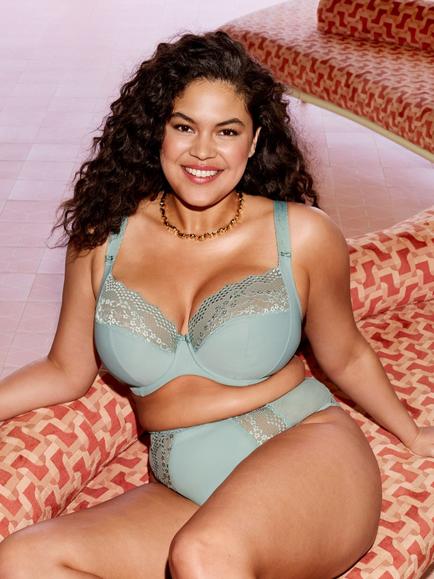 Elomi Lucie Stretch Plunge Bra, Mist - view 2, Mist
