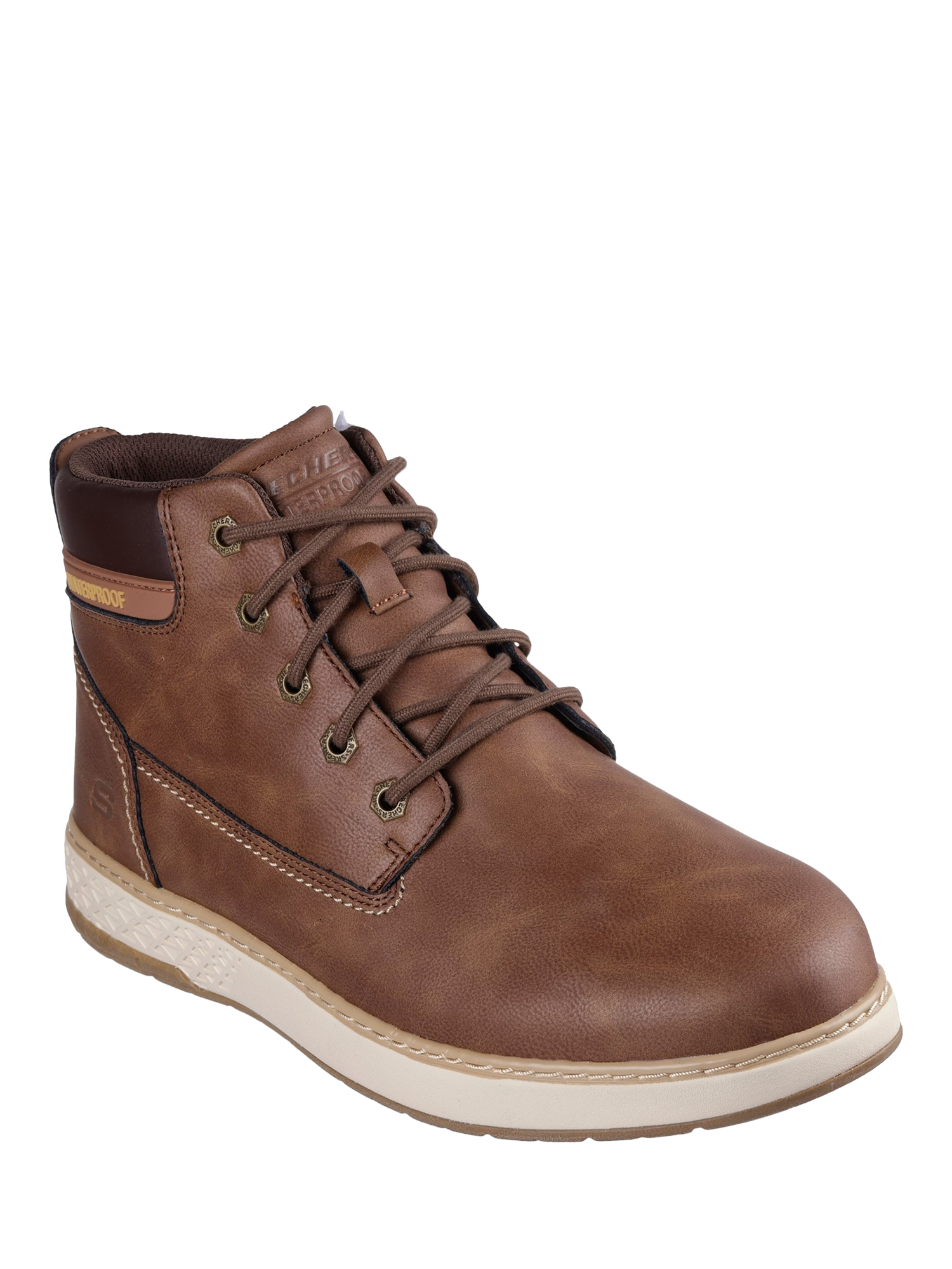 Product image 2 of 4, which shows Skechers Garlan Deno Relaxed Fit Chukka Boots, Brown, 6