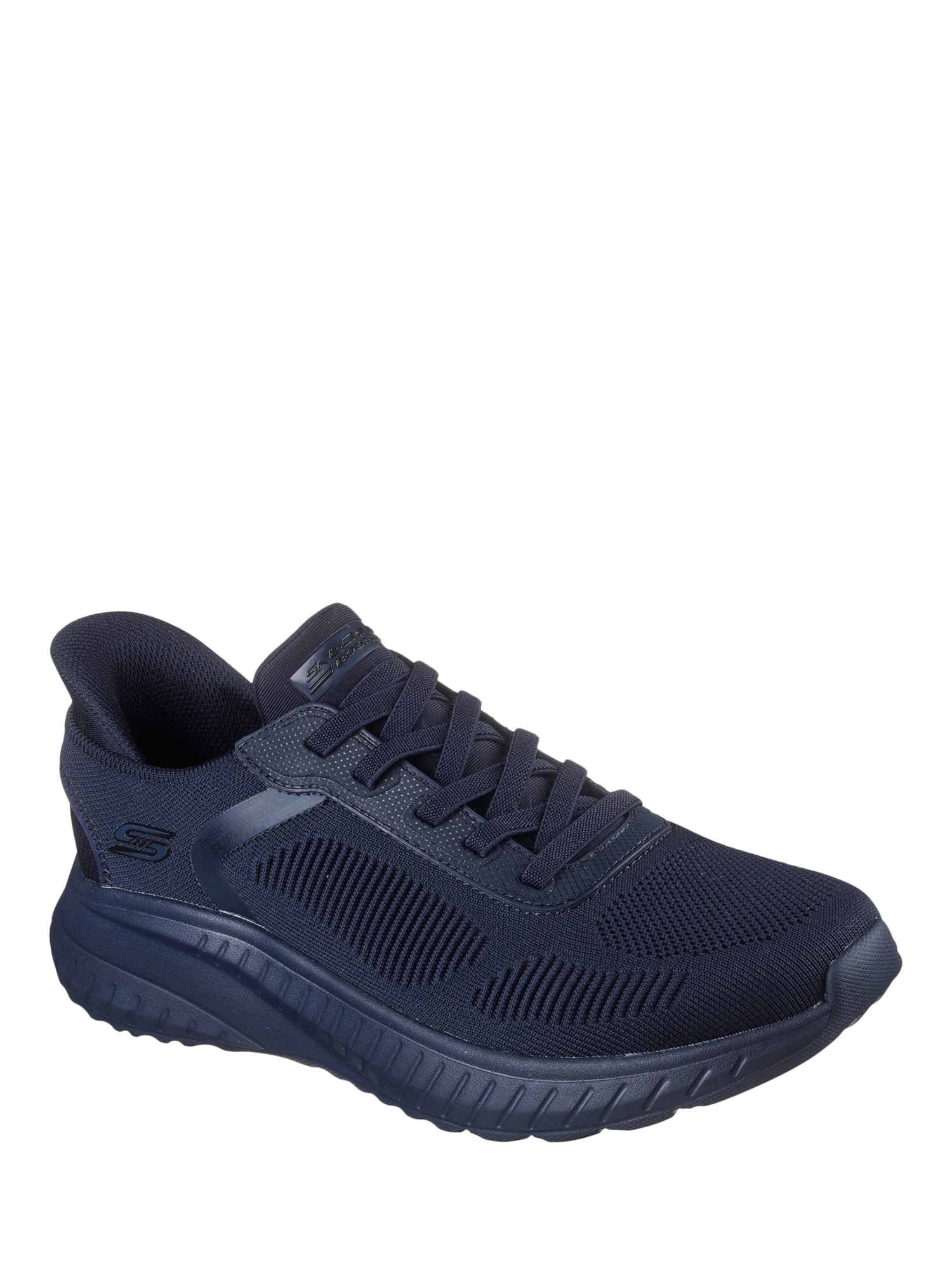Product image 2 of 2, which shows Skechers Hands Free Slip Ins BOBS Sport Squad Chaos Solid Step Trainers, Navy, 6