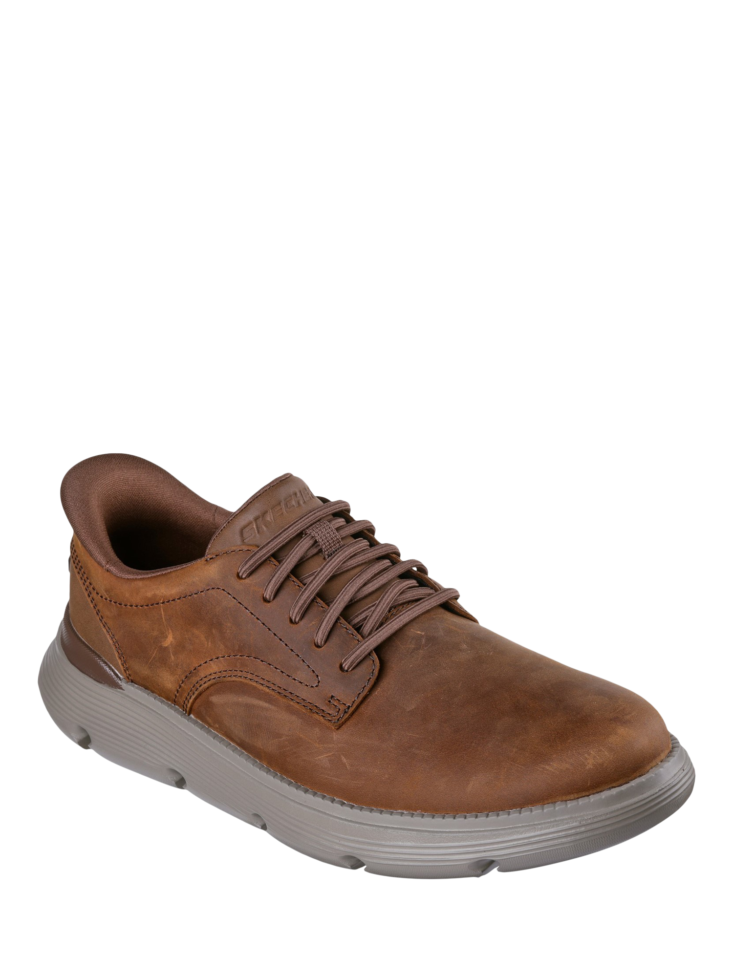 Product image 2 of 4, which shows Skechers Garza Duran Leather Shoes, Dark Brown, 7