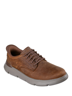 Skechers Garza Duran Leather Shoes - view 2, Dark Brown