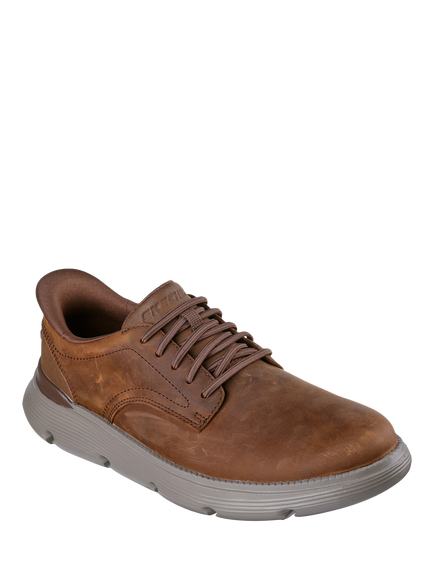 Skechers Garza Duran Leather Shoes - view 2, Dark Brown