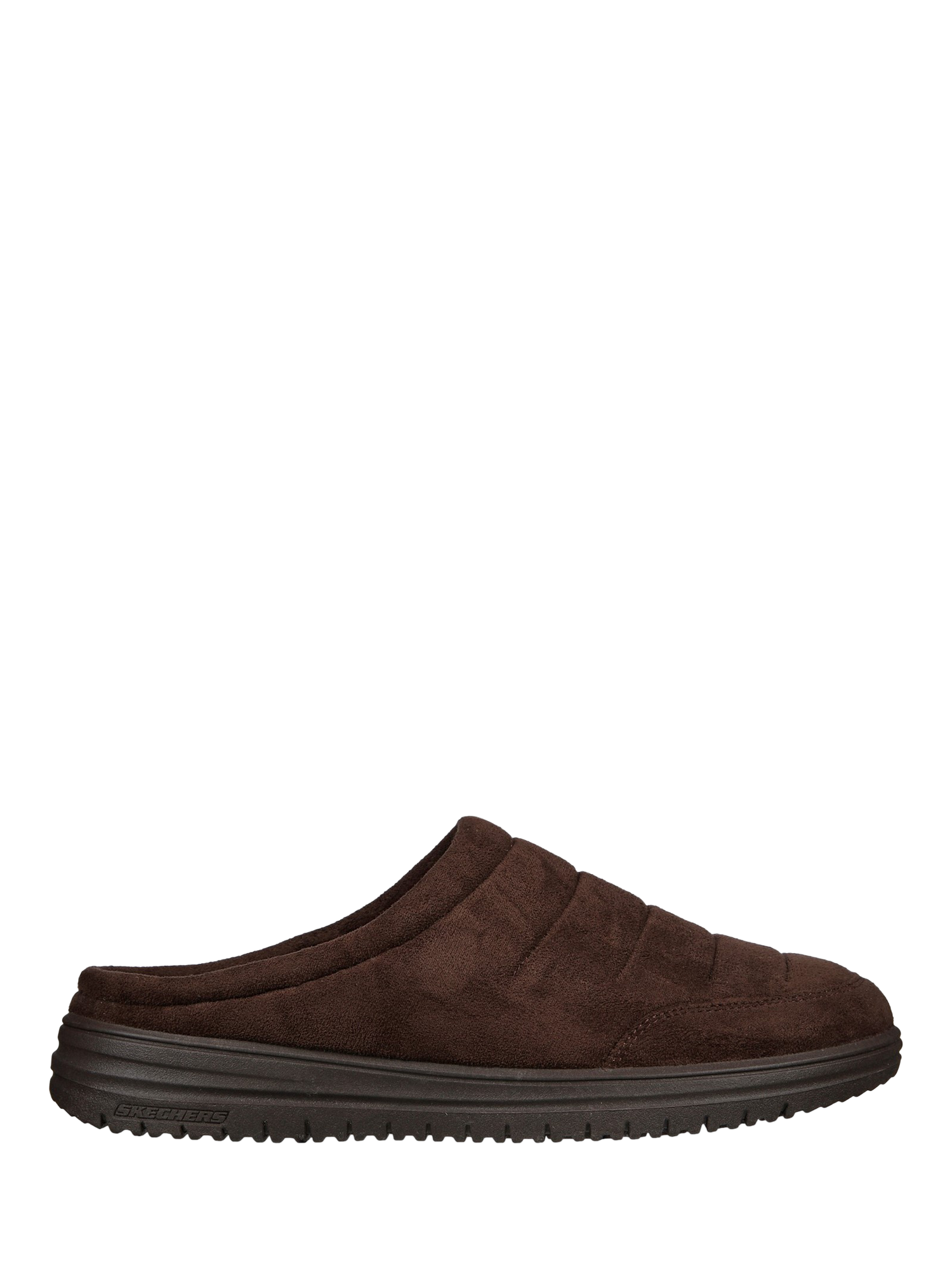 Product image 1 of 4, which shows Skechers Murette Microfibre Fabric Slippers, Chocolate, 6