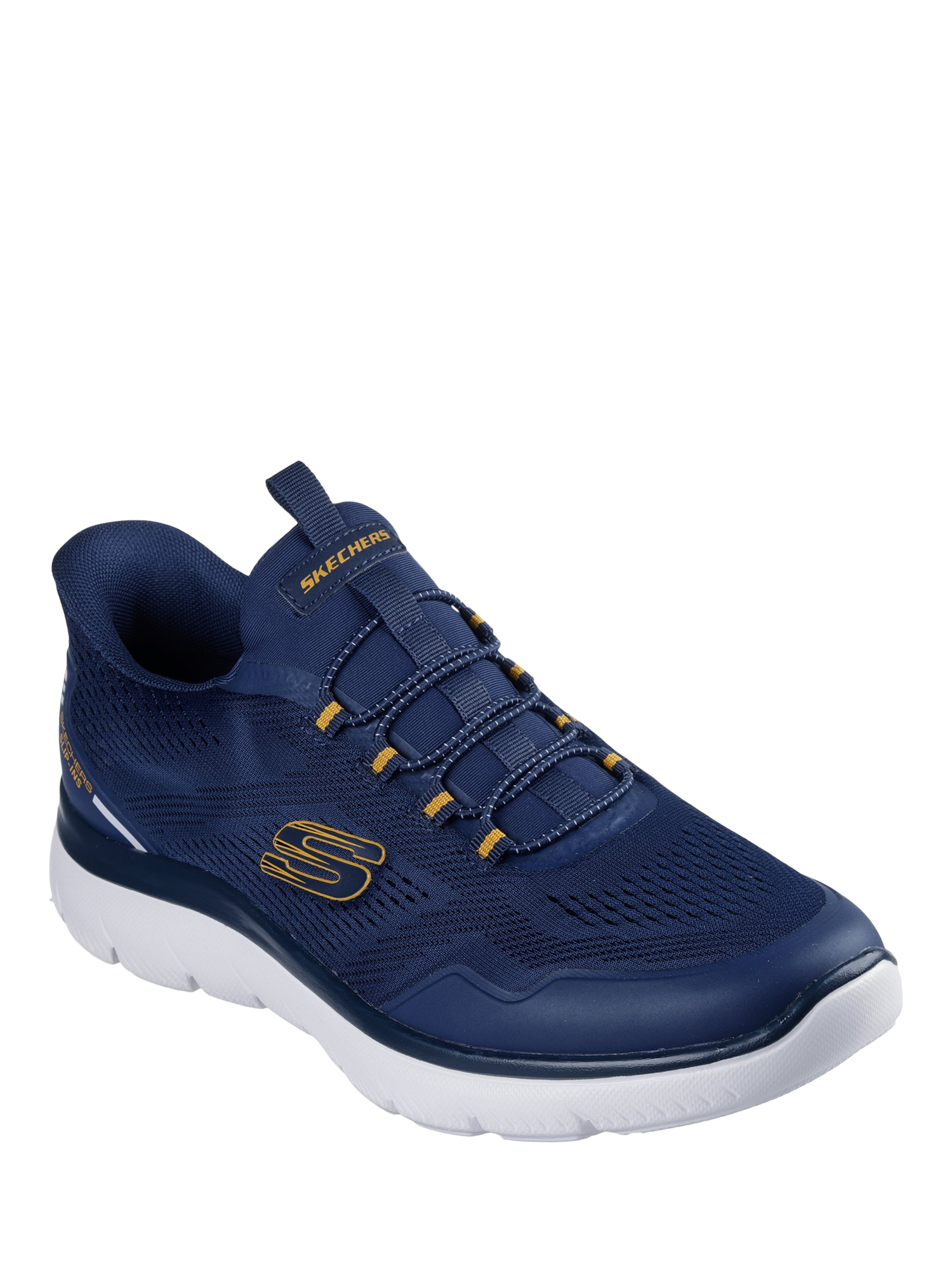 Product image 2 of 2, which shows Skechers Summits Top Rate Trainers, Navy/Yellow, 6