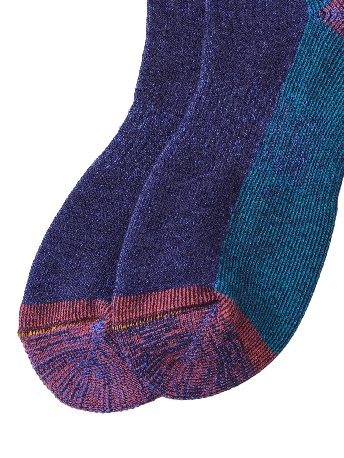 Product image 2 of 4, which shows ROTOTO Colour Block Wool Cotton Blend Ankle Socks, Dark Blue, M