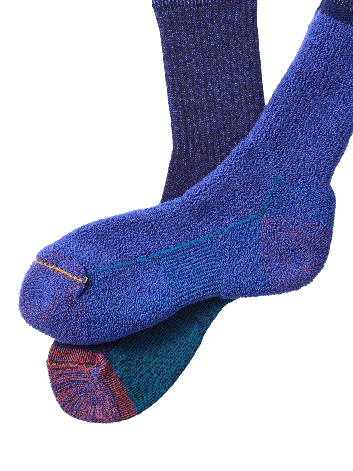 Product image 4 of 4, which shows ROTOTO Colour Block Wool Cotton Blend Ankle Socks, Dark Blue, M