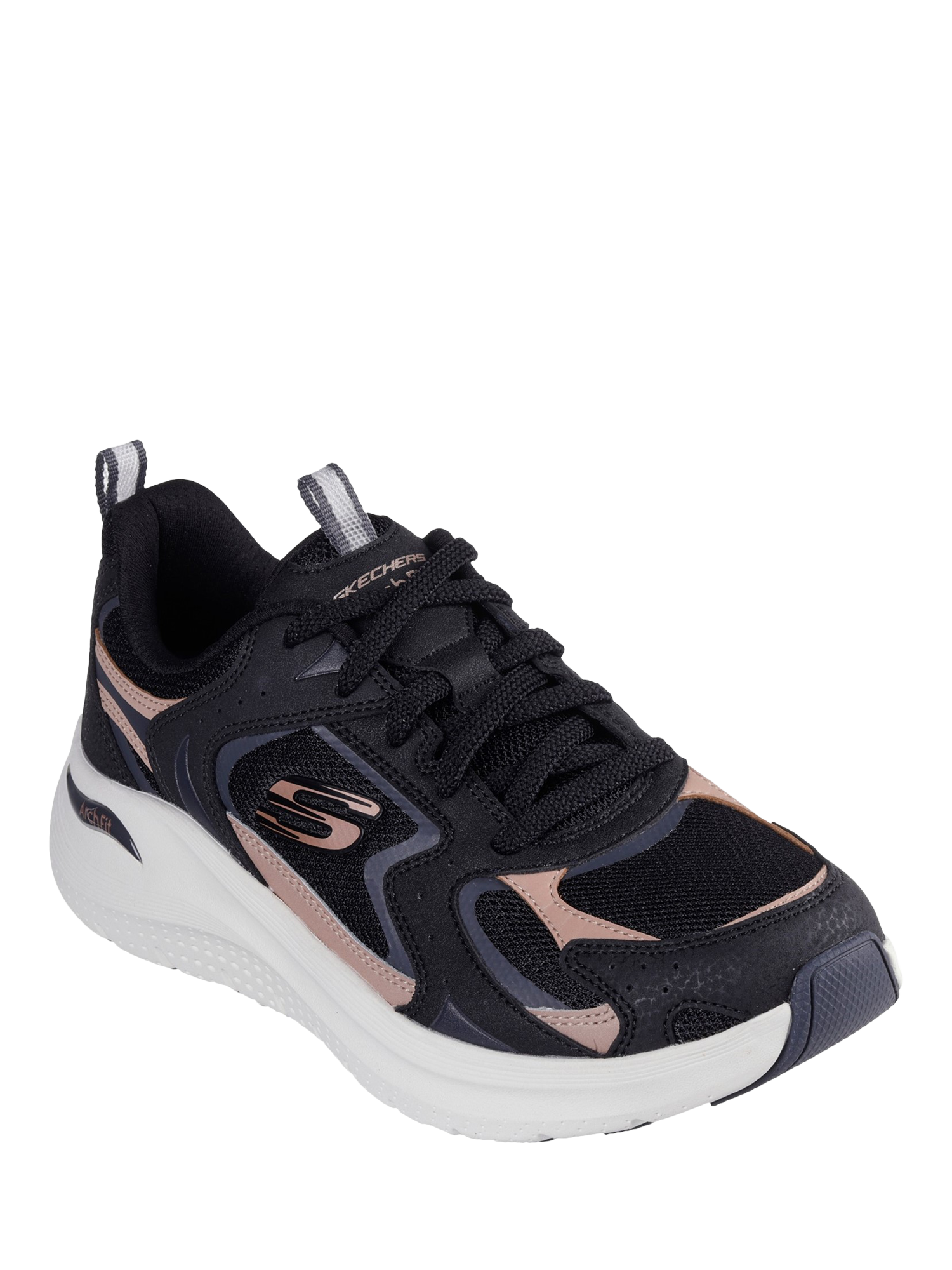 Product image 2 of 2, which shows Skechers Arch Fit Vintage Luxe Trainers, Black, 3