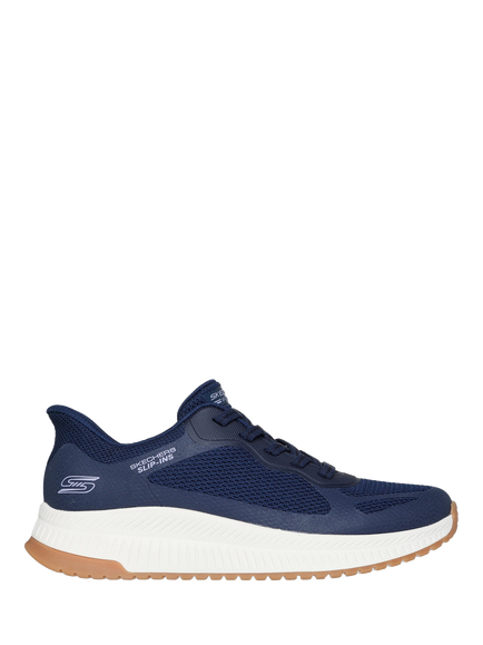Skechers Hands Free Slip-ins BOBS Sport Squad Chaos 4 Staple Look Trainers, Navy