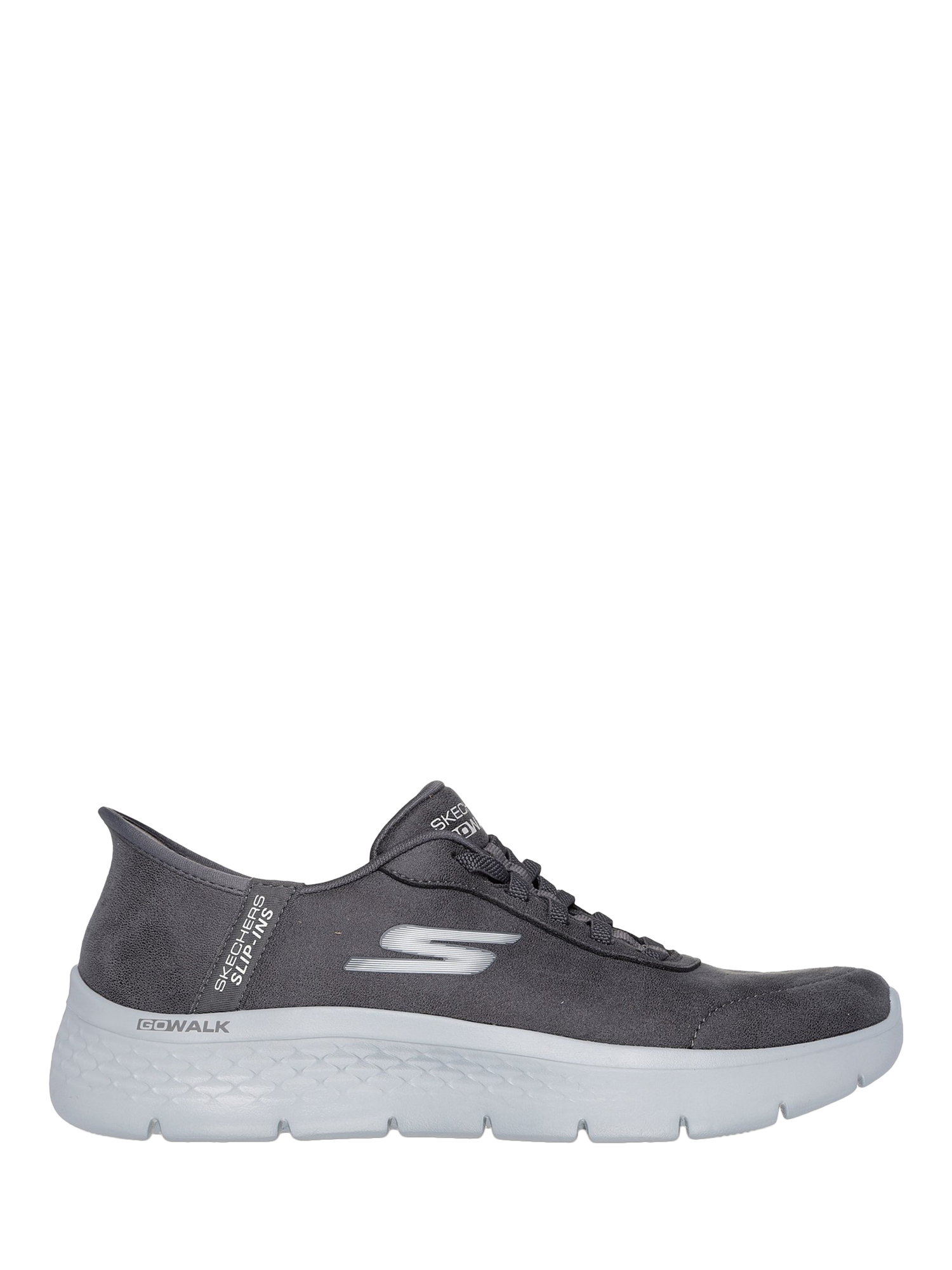 Product image 1 of 4, which shows Skechers GO WALK Flex Mali Trainers, Charcoal, 3