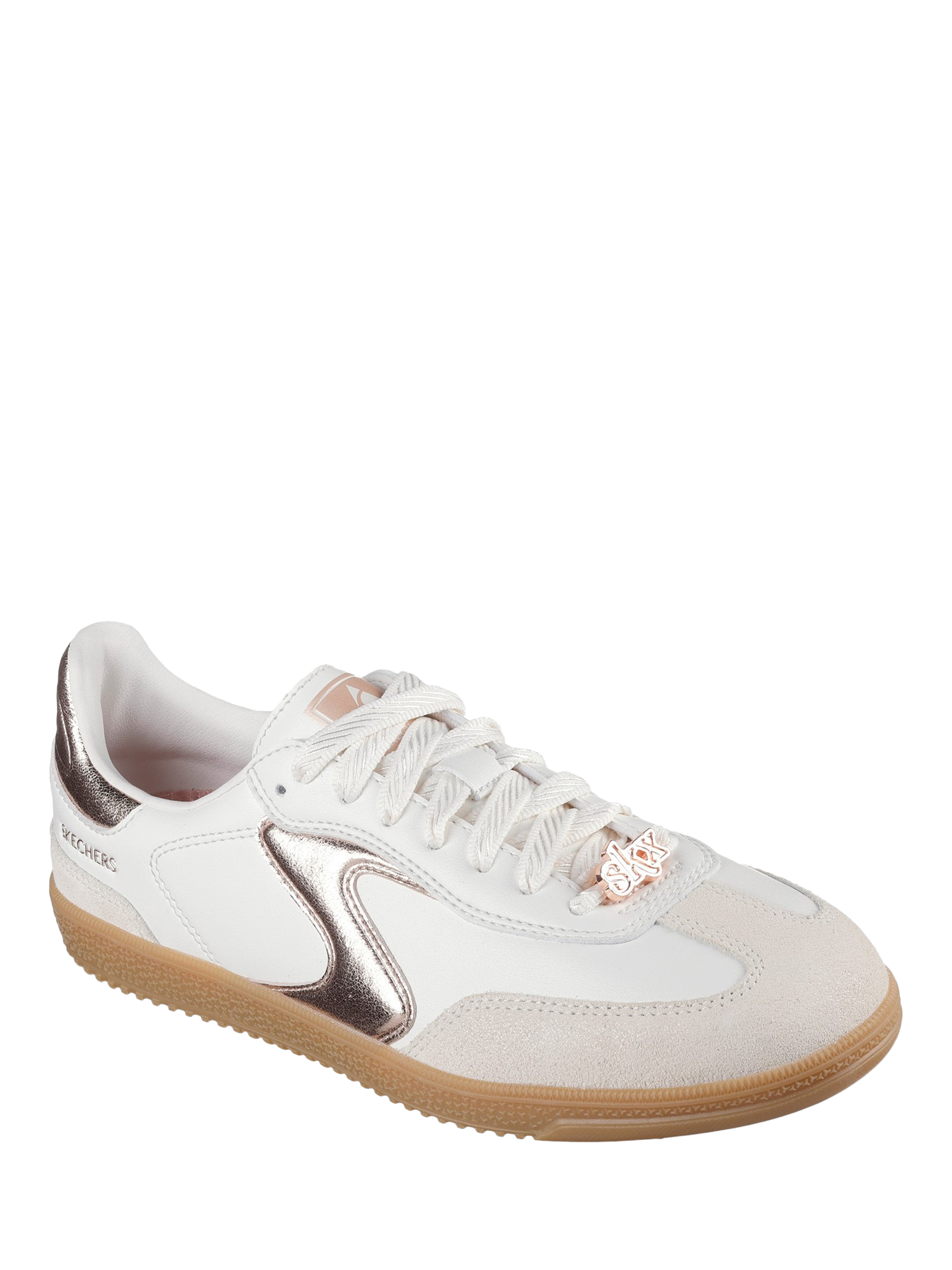 Product image 2 of 4, which shows Skechers Hotshot Shimmering Spots Trainers, White, 3