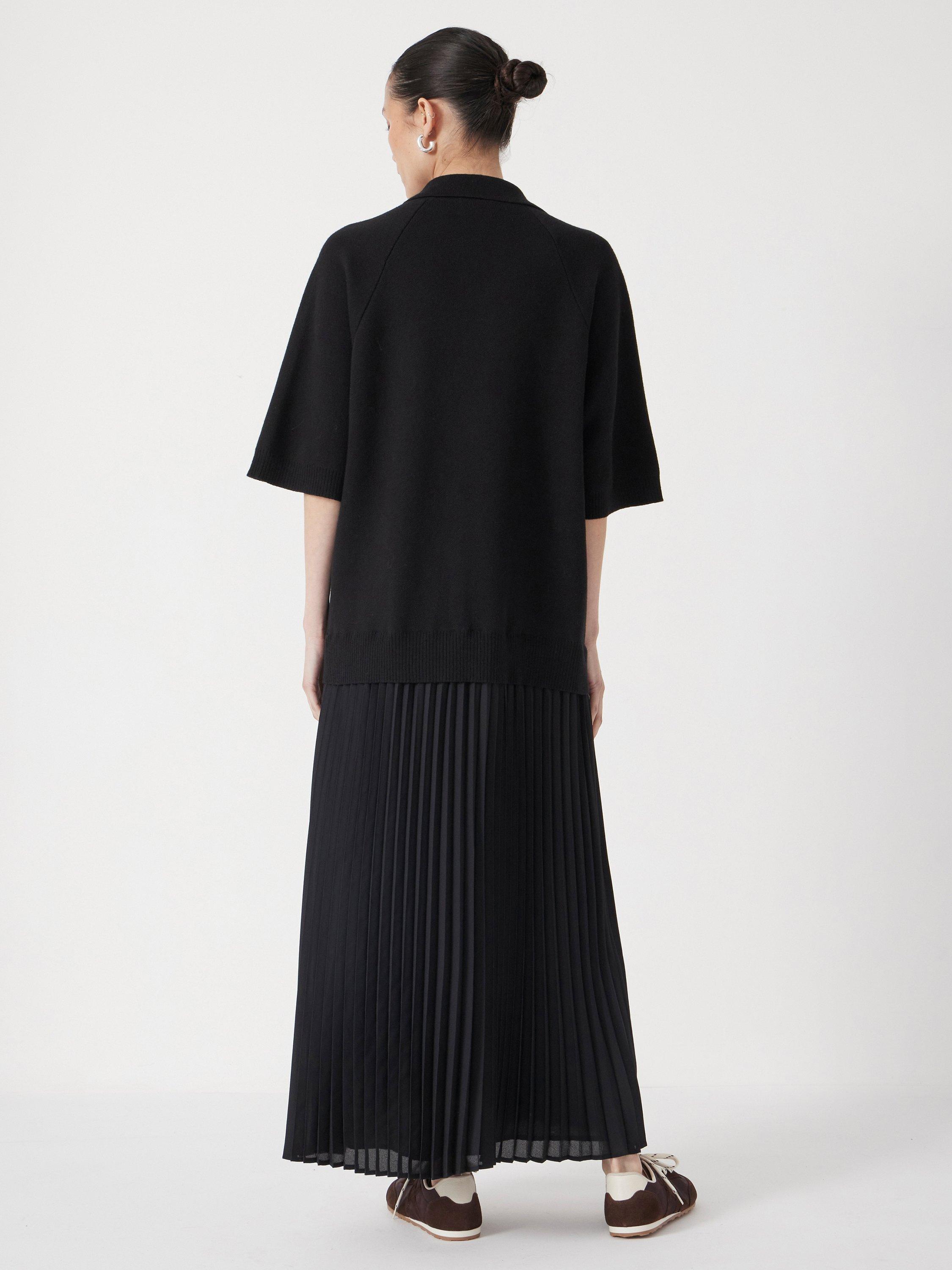 Product image 3 of 6, which shows HUSH Gabriela Polo Knit Dress, Black, L-XL