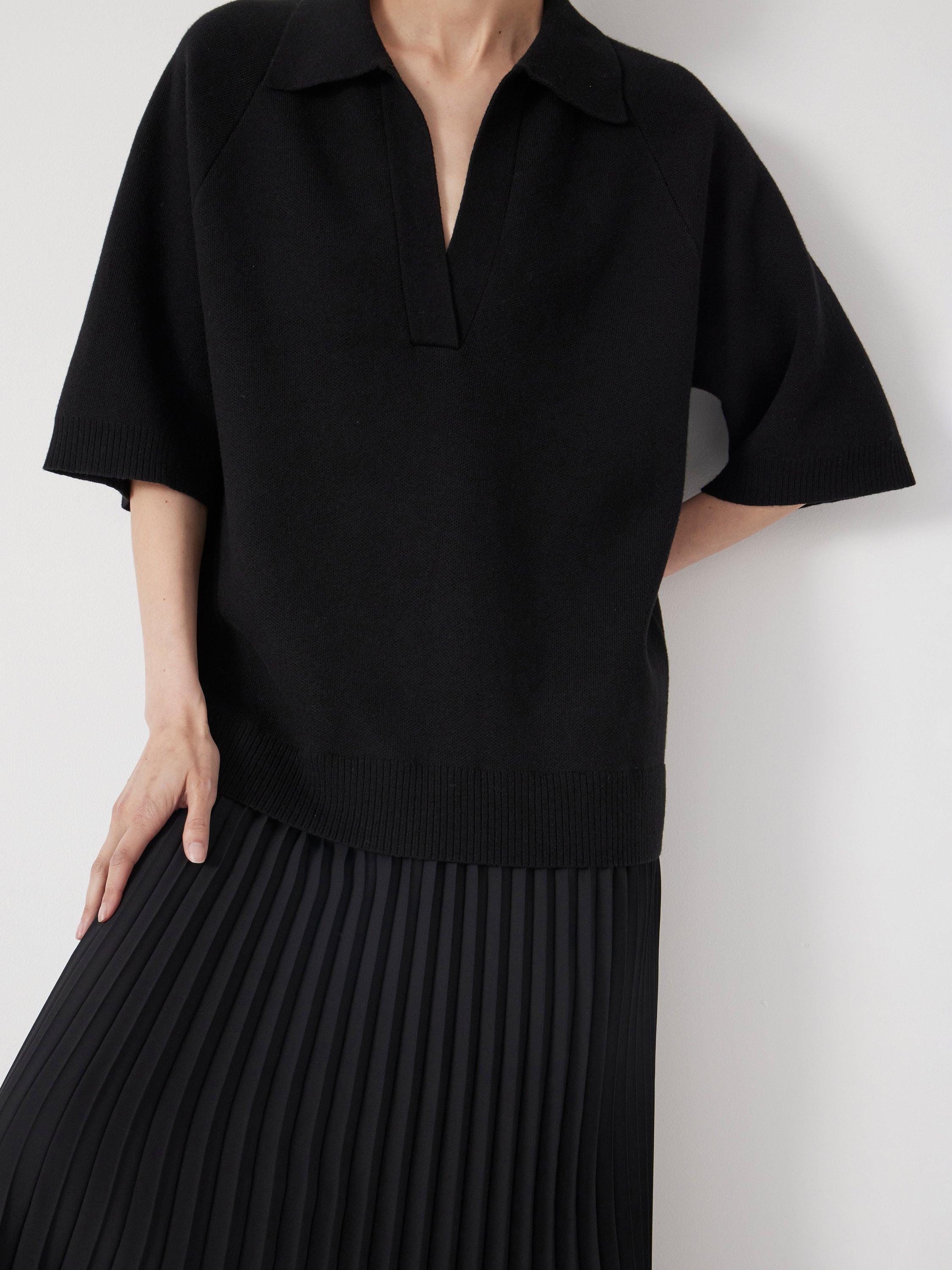 Product image 5 of 6, which shows HUSH Gabriela Polo Knit Dress, Black, L-XL