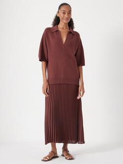 HUSH Gabriela Polo Knit Dress, Burgundy Brown, Burgundy Brown