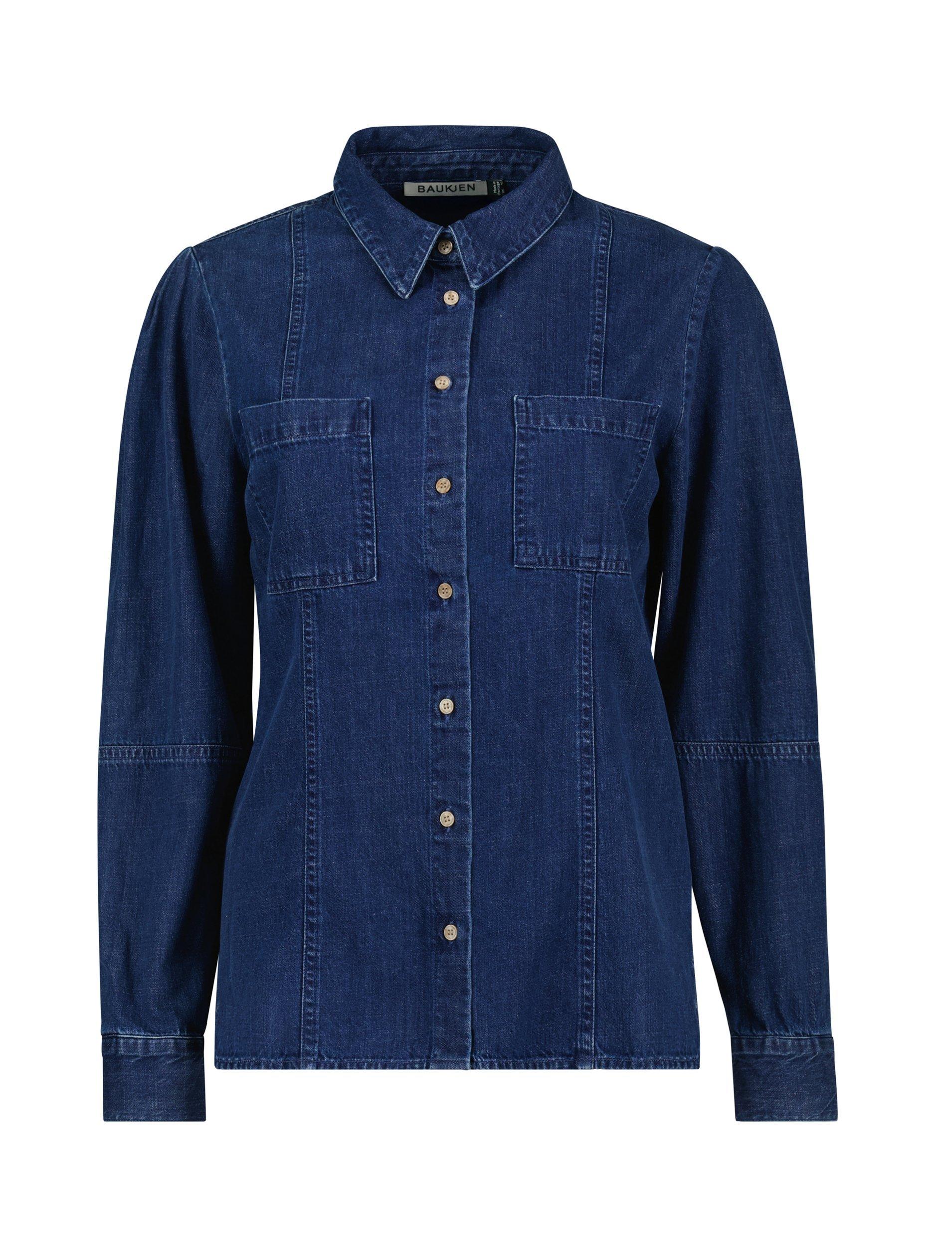 Product image 4 of 4, which shows Baukjen Damaris Denim Shirt, Mid Indigo, 10