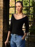 Baukjen Luzia Deep V-Neck Jersey Top, Caviar Black