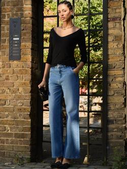 Baukjen Luzia Deep V-Neck Jersey Top, Caviar Black - view 2, Caviar Black